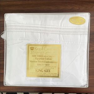 White Egyptian Cotton King Sheet Set